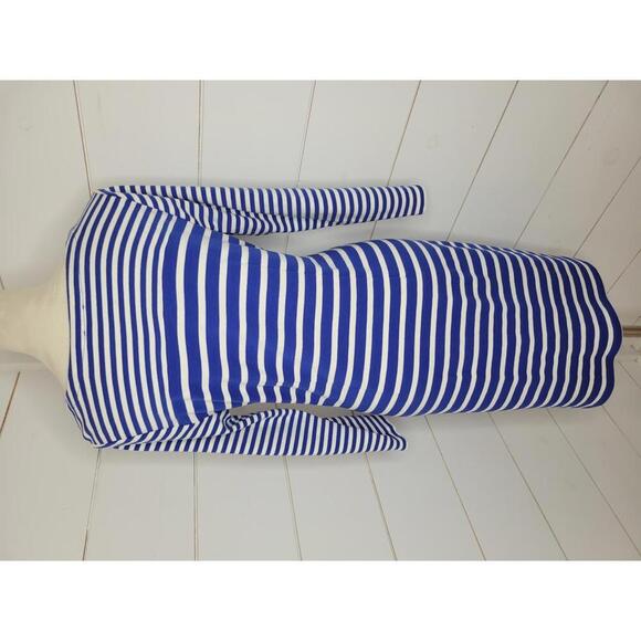 Talbots medium blue & white stripe midi dress. - Picture 4 of 6